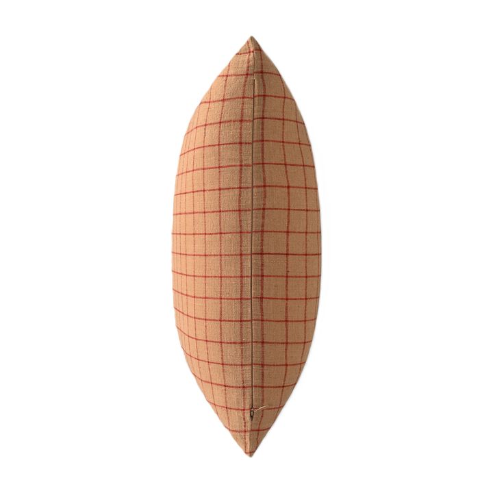Rustic Elegance Brown pillow with grid pattern