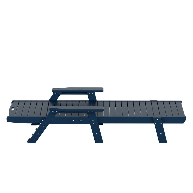 WestinTrends Adirondack Outdoor Chaise Lounge with Side Table Set