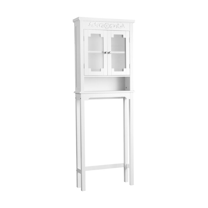 Bathroom Space Saver Carved Top Toilet Rack with Adjustable Shelf Bathroom Space Saver Carved Top Toilet Rack with Adjustable Shelf