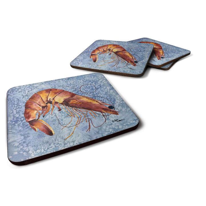 Caroline's Treasures 8153FC Shrimp Foam Coasters (Set of 4), 3.5 H x 3.5 W, Multicolor