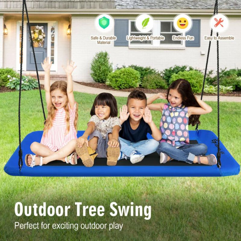 Hivvago 60 Inches Platform Tree Swing Outdoor with  2 Hanging Straps