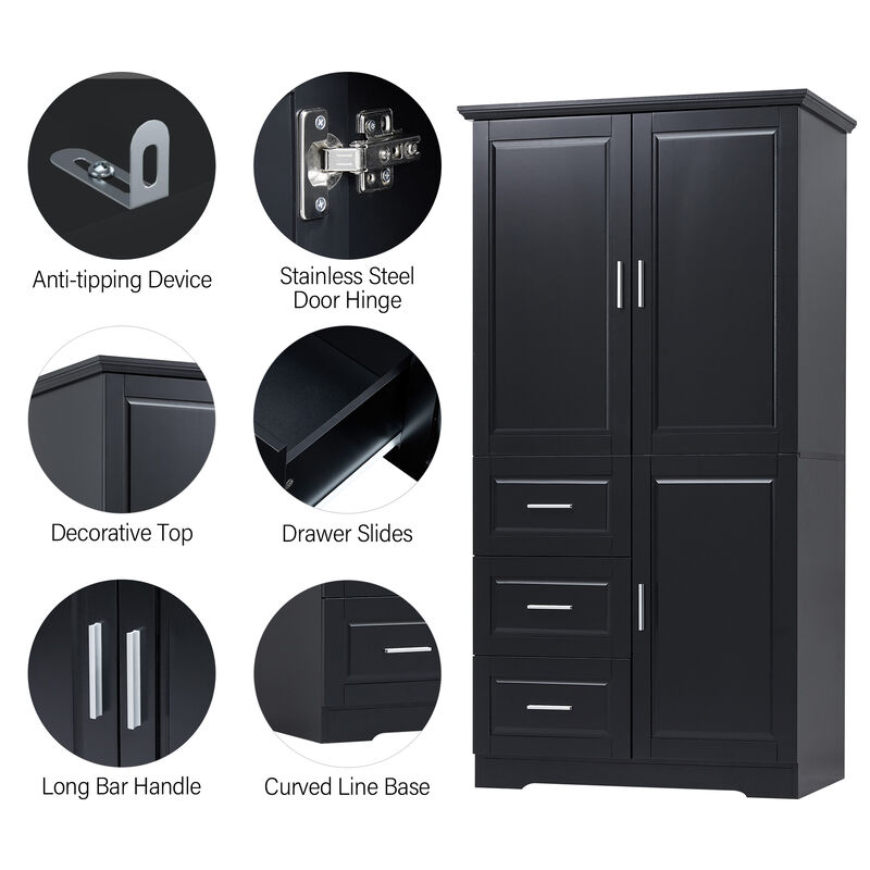 Merax Modern Storage Cabinet with Doors for Bathroom