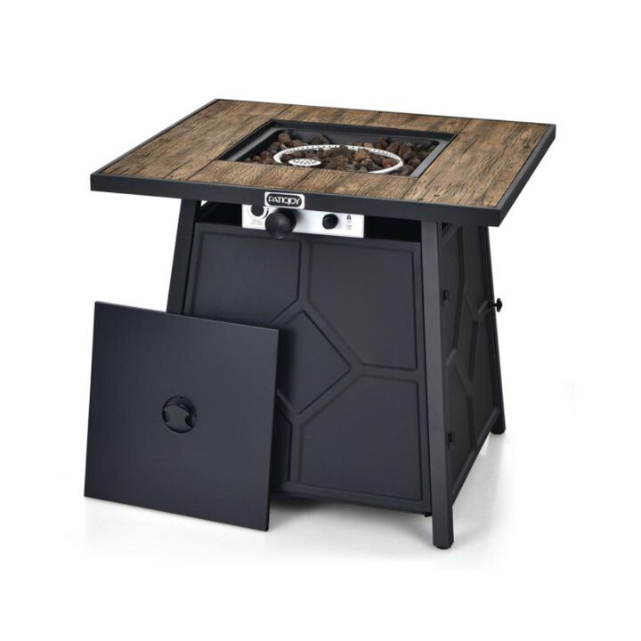 Hivvago 40 000 BTU 28 Inches Propane Gas Fire Pit Table With Cover