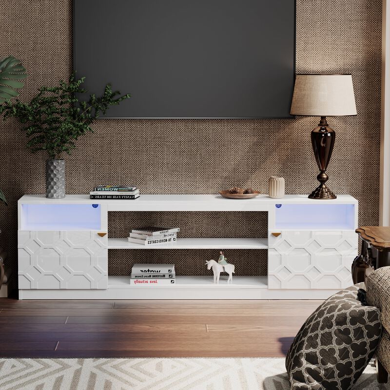 Black TV Stand Fits TVs up to 70 in. to 80 in.