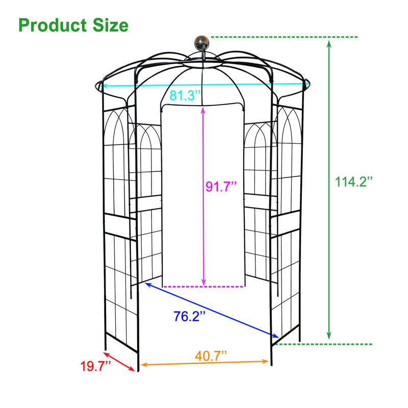 Streamdale Birdcage Shaped Metal Garden Arch Gazebo