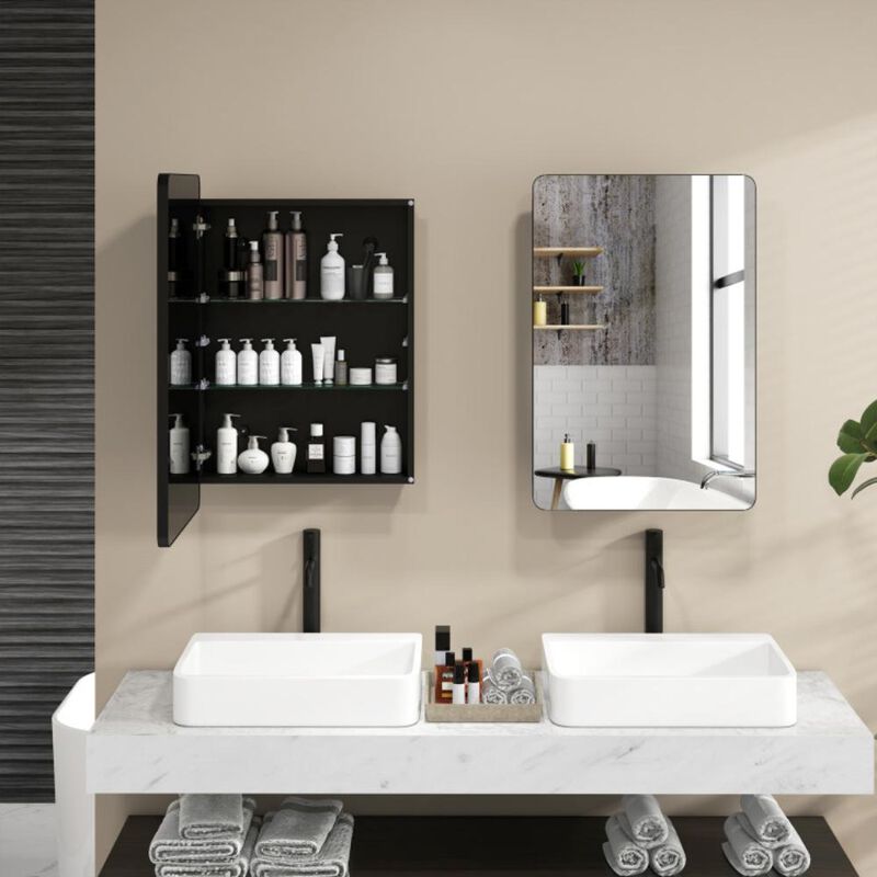Hivvago 20 x30 Inch Multi-Functional Bathroom Mirror Cabinet with Adjustable Shelves