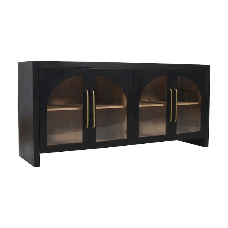 Jofran Archimedes 70 Curved Arch Four Door Sideboard Storage Cabinet