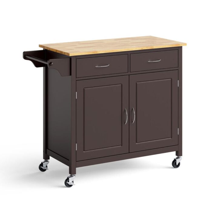 Hivvago Modern Rolling Kitchen Cart Island with Wooden Top Hivvago Modern Rolling Kitchen Cart Island with Wooden Top