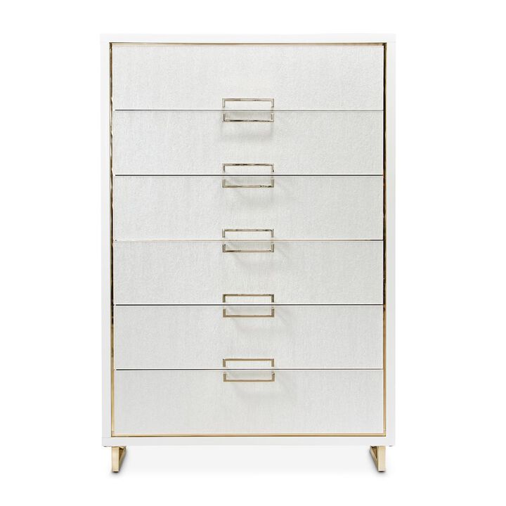 Michael Amini Palm Gate 6-Drawer Chest - Cloud White