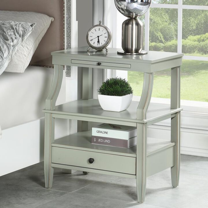Comfort Pointe Newton Antique Grey Storage Nightstand