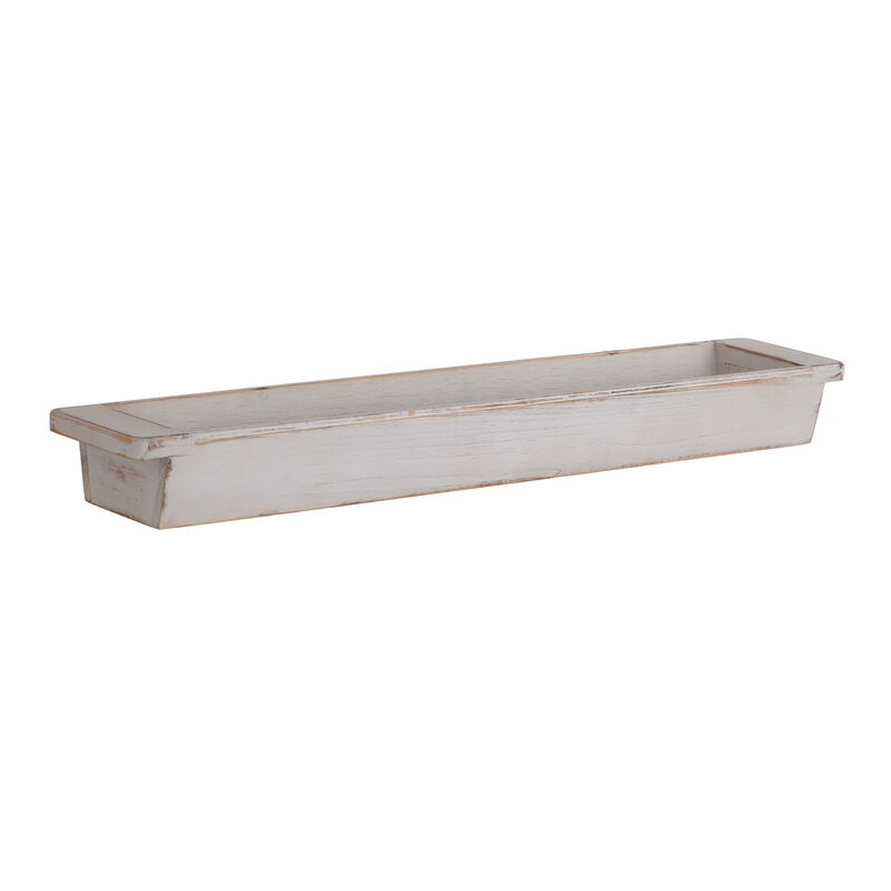 White Wash Wood Trays (Set of 3)