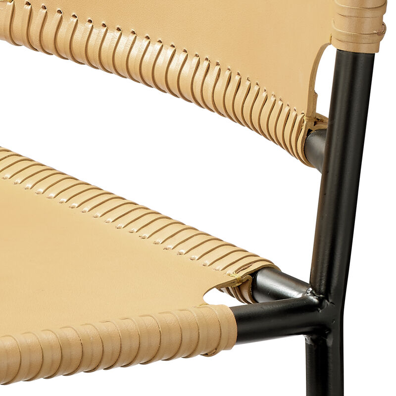 Asher Leather Dining Chair in Cashew