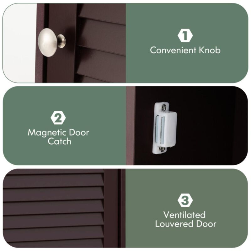 Hivvago Bathroom Wall Mount Storage Cabinet Single Door with Height Adjustable Shelf