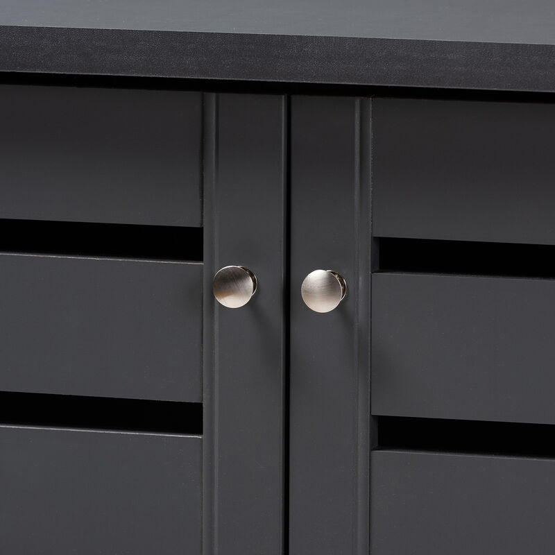 Baxton Studio Adalwin Modern Dark Gray 2 Door Wooden Entryway Shoe Storage Cabinet