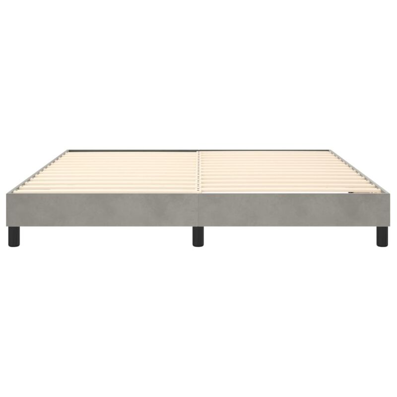 vidaXL Velvet Box Spring Bed Frame - California King Size, Light Gray, Durable Plywood and Engineered Wood Materials, Easy to Match, Meets California Proposition 65