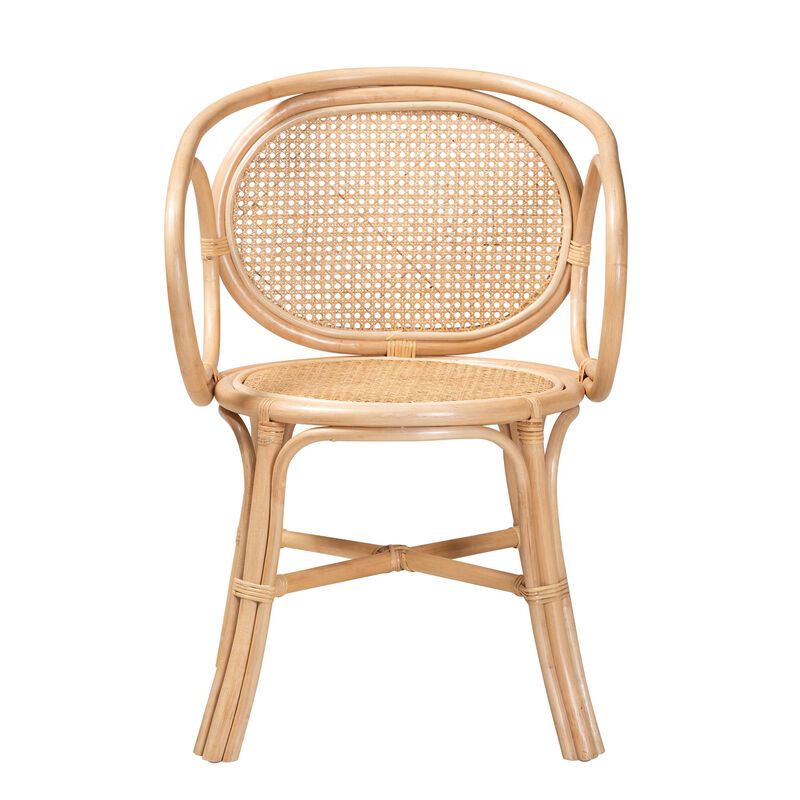 Bali & Pari Palesa Modern Bohemian Natural Brown Rattan Dining Chair
