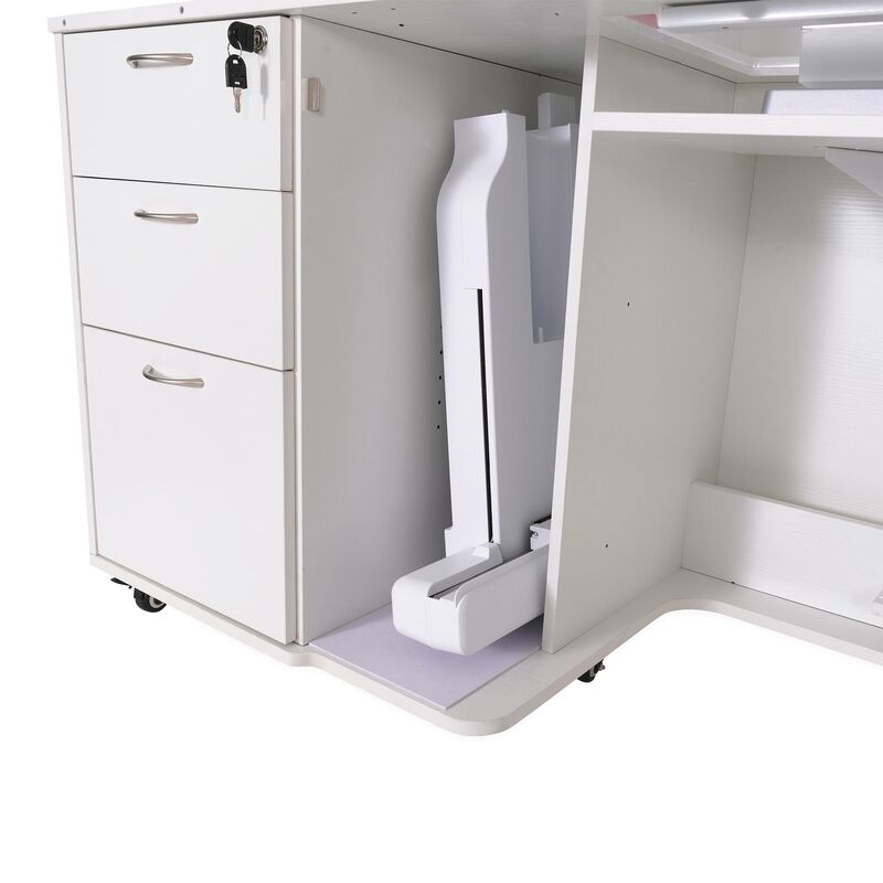 Sydney Hydraulic XL Sewing Cabinet (Ash White)