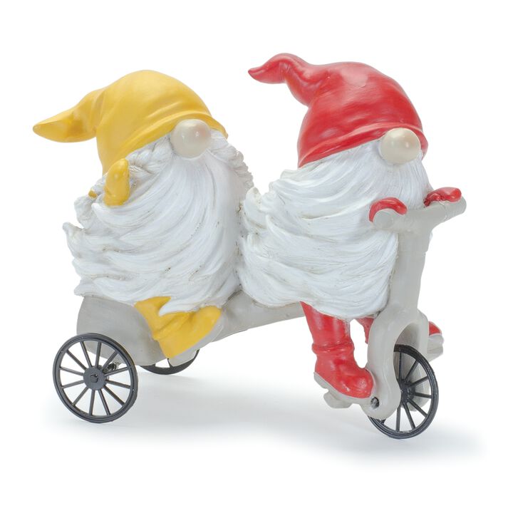 Gnome w/Scooter and Wheelbarrow (Set of 4) Resin