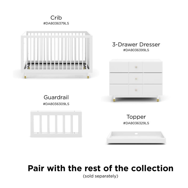 Aviary Toddler Rail with Spindles, White