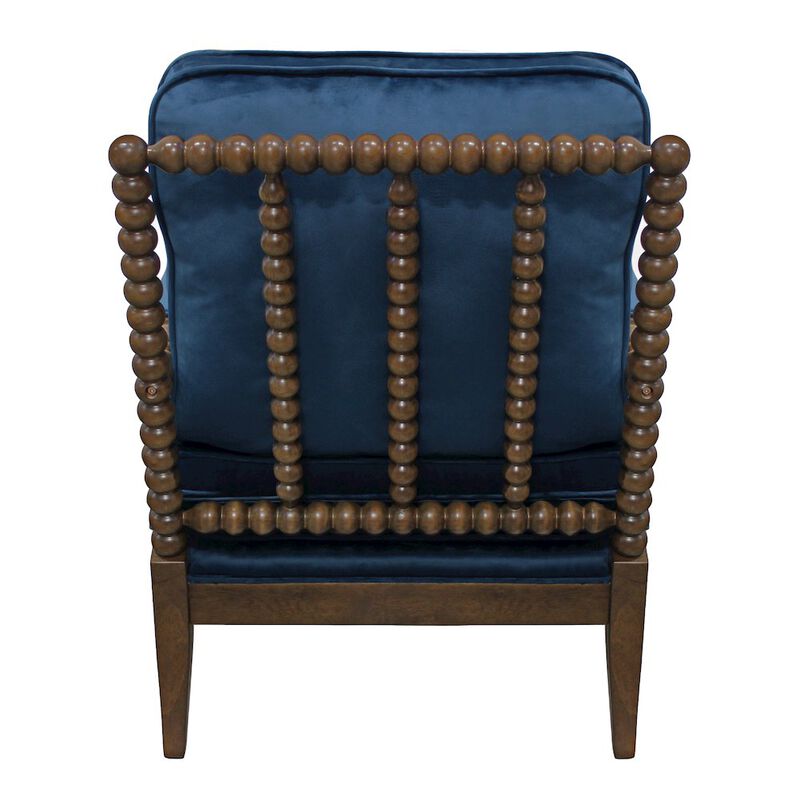 Traditional Wyndham Occasional Chair in Royal Blue Velvet