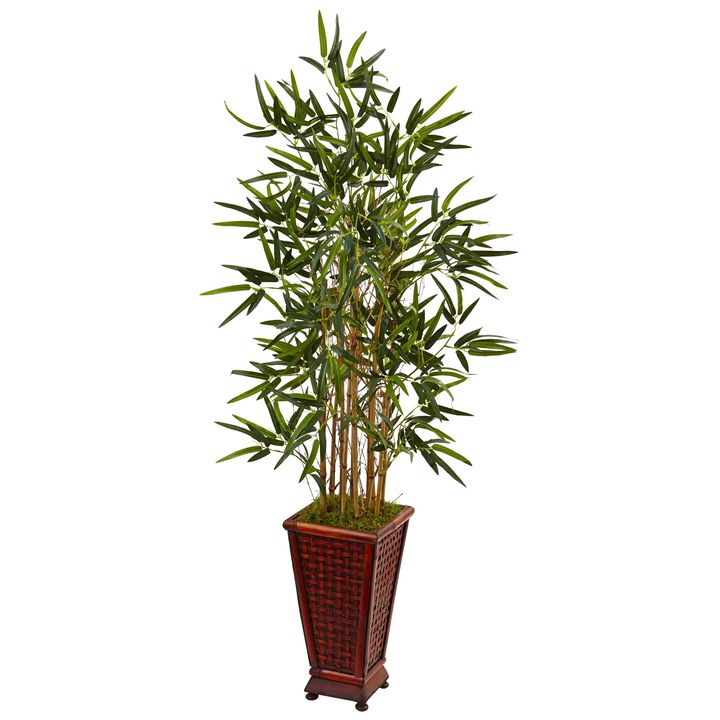 Hivvago 4.5 Feet Bamboo Tree in Decorative Planter