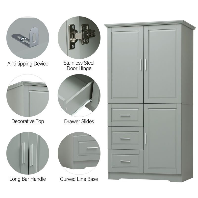Merax Modern Storage Cabinet with Doors for Bathroom