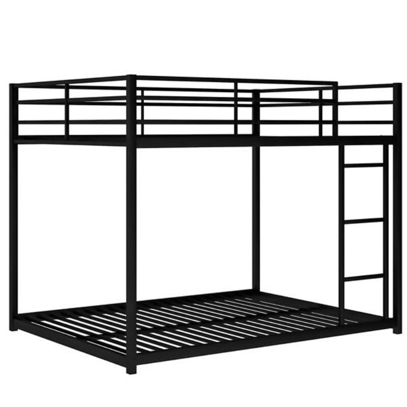 Metal Bunk Bed with Ladder Space-Saving Low Bunk Bed for Kids or Adults