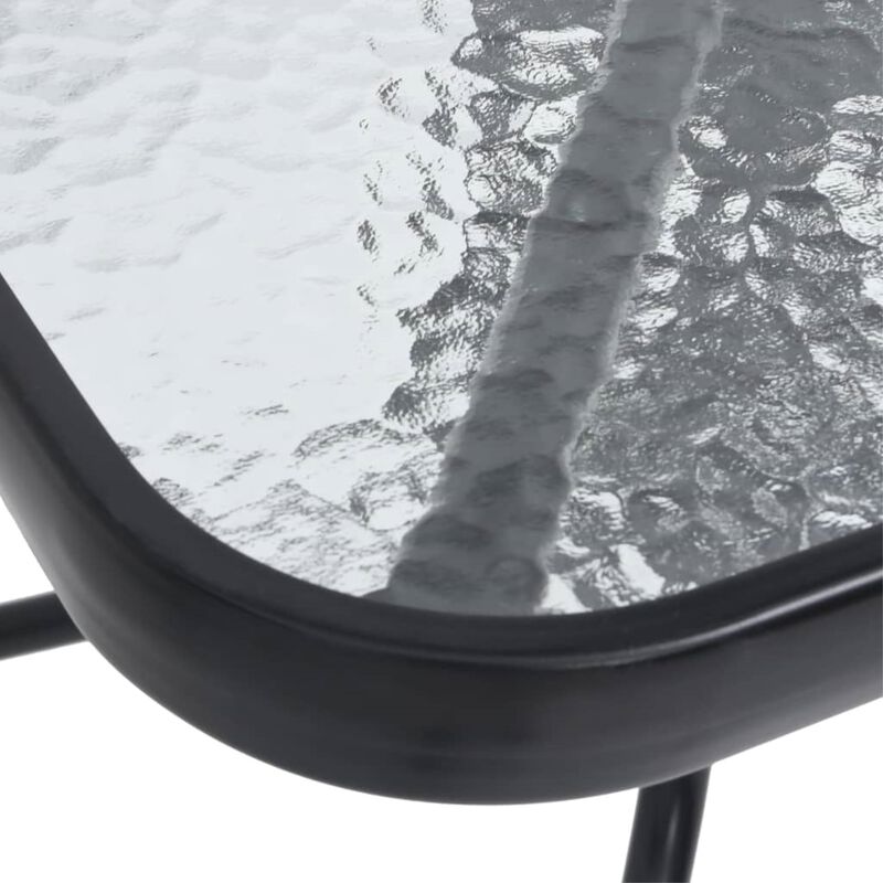 vidaXL Patio Table Black 27.6"x27.6"x27.6" Steel