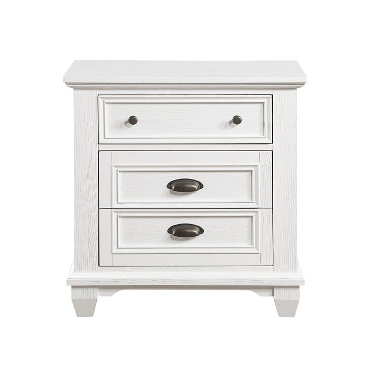 Streamdale White Traditional Nightstand with 2 Drawers