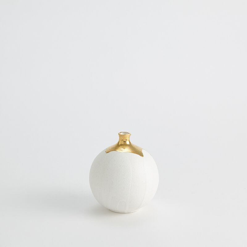 Dipped small Golden Crackle Vase