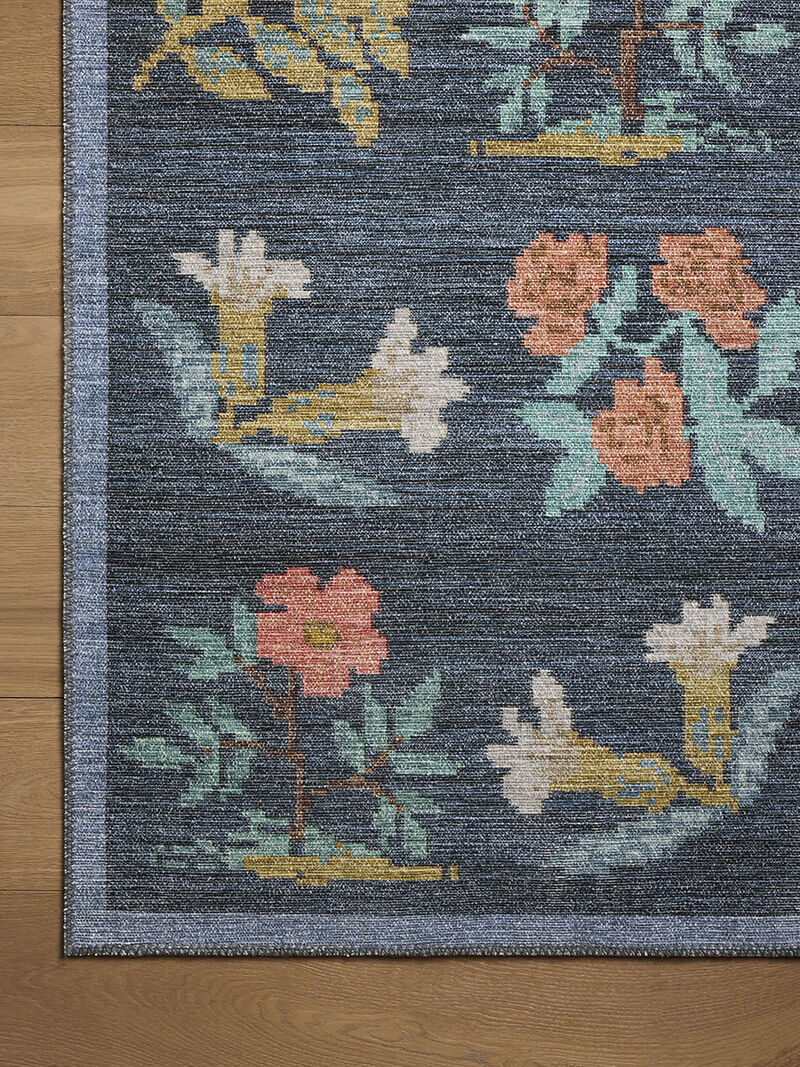 Rosa RSA-03 Navy 3''9" x 5''6" Rug by Rifle Paper Co.