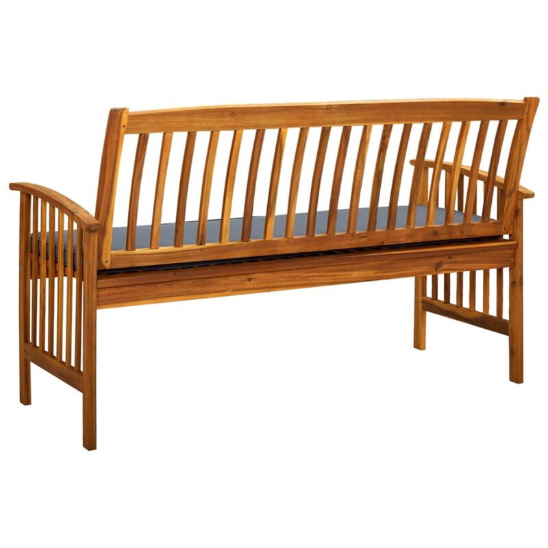 vidaXL Garden Bench with Cushion 57.9" Solid Acacia Wood