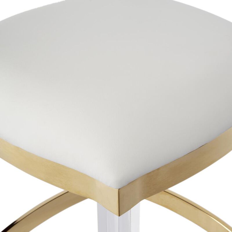 Butler Specialty Company Jordan Acrylic & Polished Brass 24 Counter Stool, White