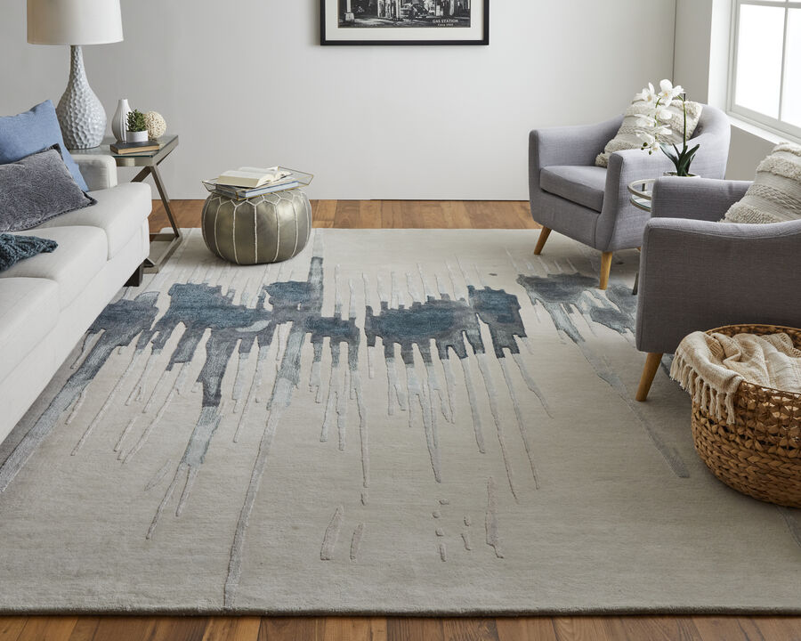 Anya 8882F Ivory/Blue/Gray 5' x 8' Rug