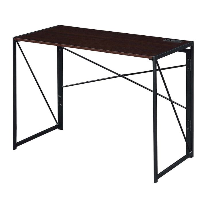 Convenience Concepts Xtra Folding Desk with 2 Outlets and 2 USB Ports