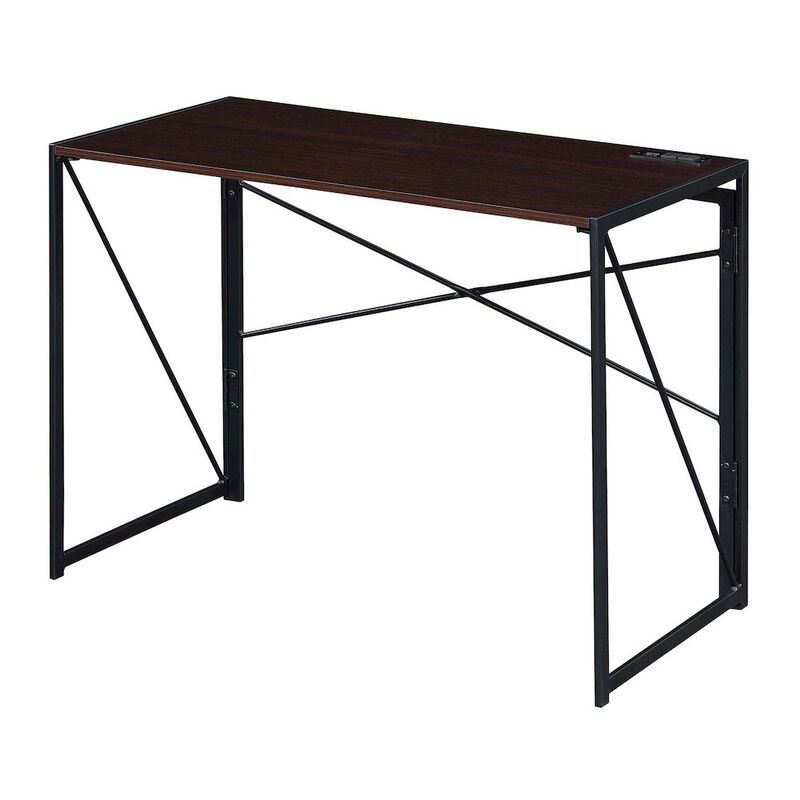 Convenience Concepts Xtra Folding Desk with 2 Outlets and 2 USB Ports