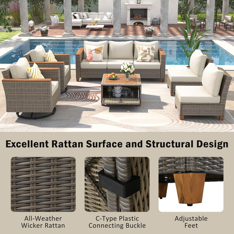 Merax Wicker Outdoor Patio Furniture Seating Set