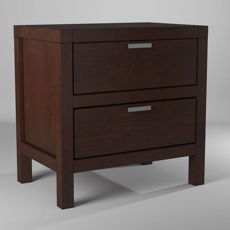Subtle Finish SelectWood Nightstand, Brown-Benzara