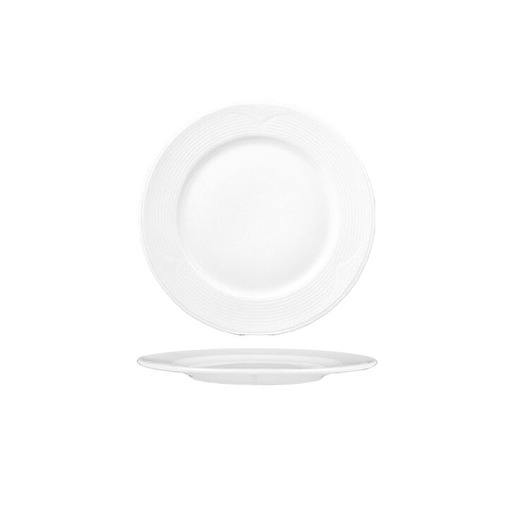 Porcelain Saturn dia.6.25" Round White Porcelain Plate (Set of 4)