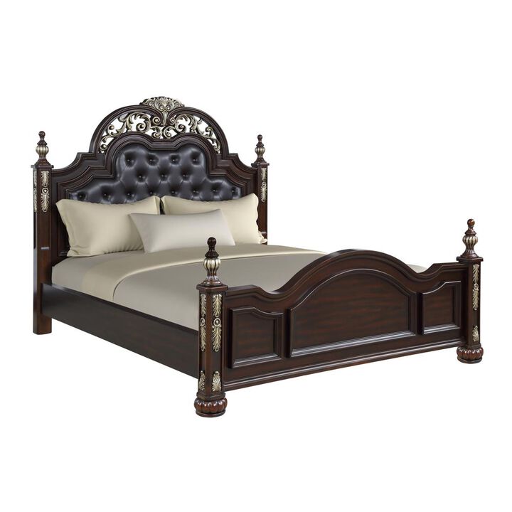 New Classic Furniture Furniture Maximus 6/0 Solid Wood King Bed in Madeira