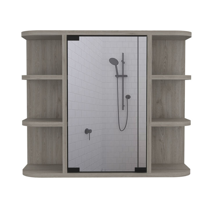 Roseburg 6-Shelf Medicine Cabinet With Mirror Light Grey