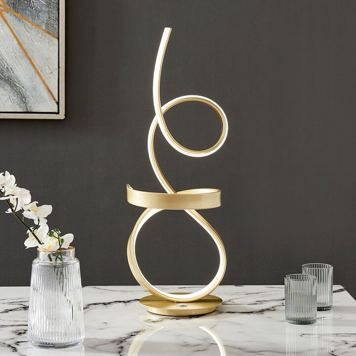 Amsterdam Table Lamp Gold Metal Dimmable Integrated LED