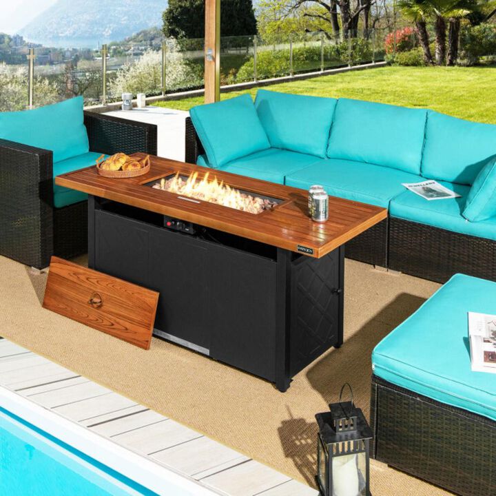 Hivvago 57 Inch 50 000 BTU Rectangular Propane Outdoor Fire Pit Table