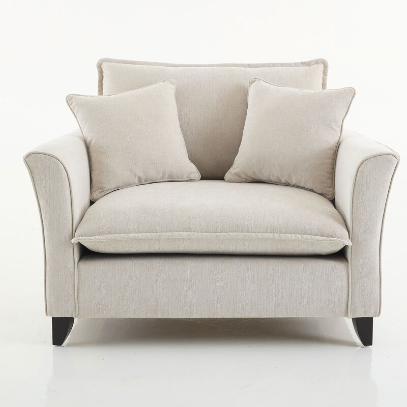 Merax Chenille Fabric Accent Armchair Single Sofa with Pillow for Living Room