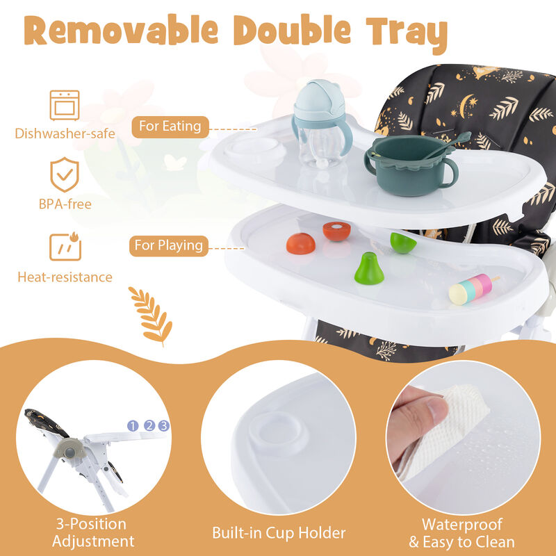 3-In-1 Convertible Baby High Chair for Baby and Toddler