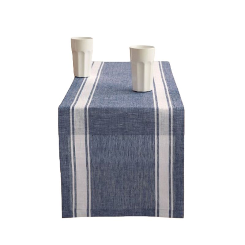 Solino Home 100% Pure Linen Tablecloth | Farmhouse Stripe