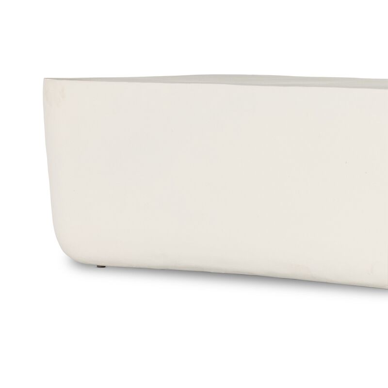 Basil Outdoor Rectangular Coffee Table - Matte White