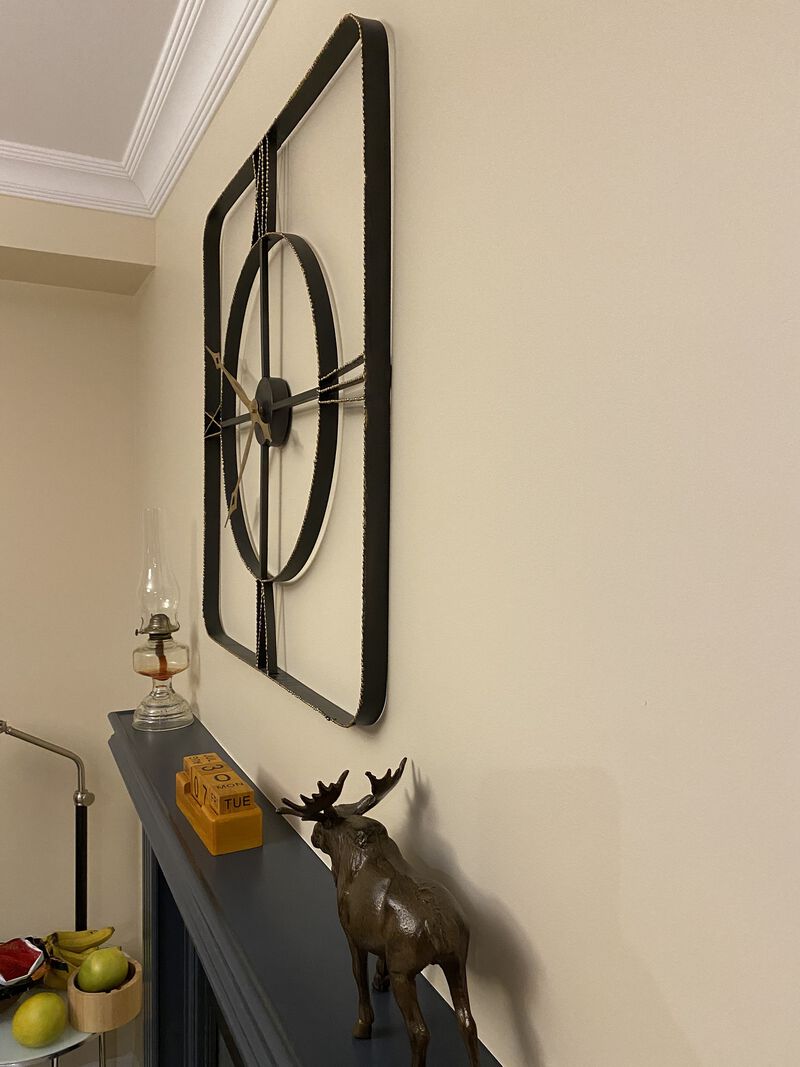 Square Wrought Iran antique wall clock