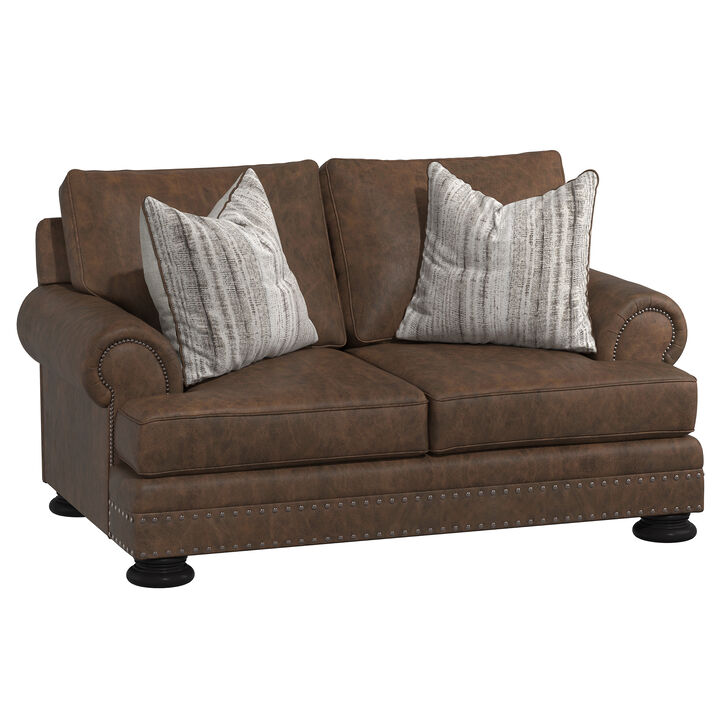Living Foster Leather Loveseat Living Foster Leather Loveseat