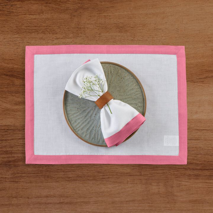 Solino Home 100% Pure Linen Placemats 14 x 19 Inch Set of 4 | Classic